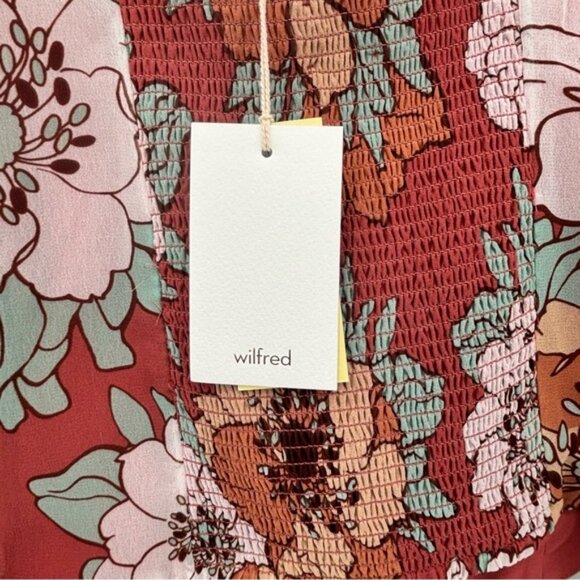 ARITZIA  WILFRED Grace Blush Floral Flowy Boho Long Sleeve Crop Top Size S New - Picture 10 of 15